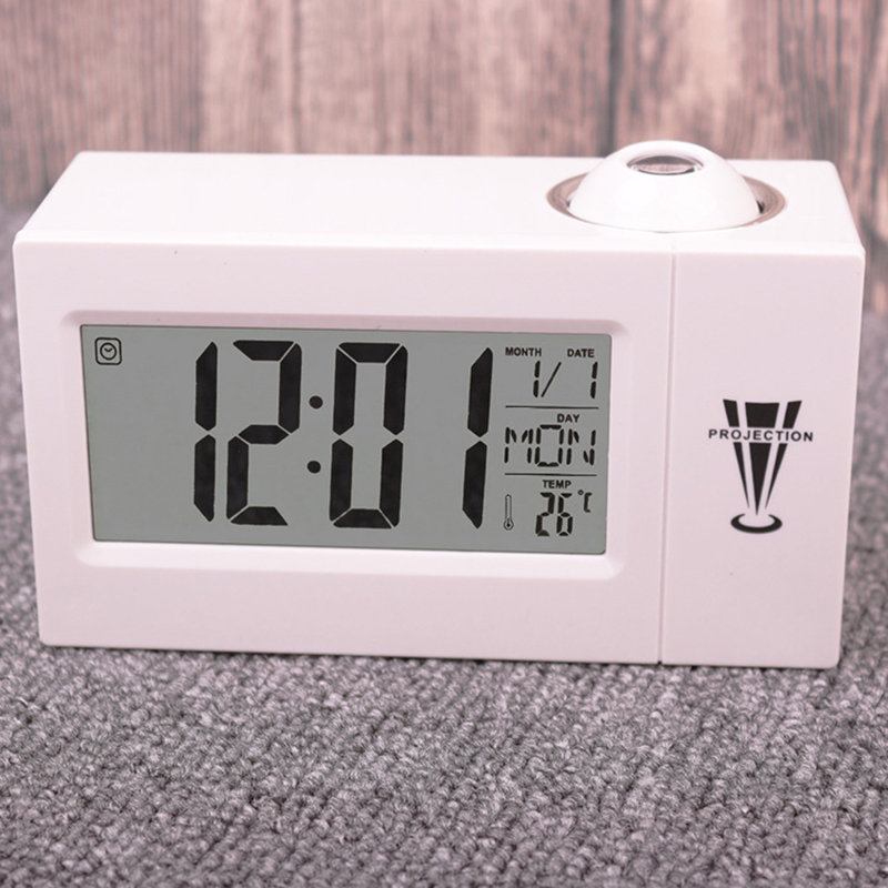 Projection Alarm Clock Digital LCD Display Voice Talking Table Clocks Temperature Snooze Function Desk Projector Clock
