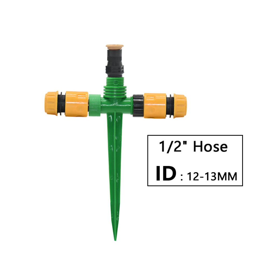 Gartenbewässerungssprinkler mit Kunststoff-Spitze-Unterstützung, 1/2 Zoll Gewinde, 0–360 Grad verstellbare Düse, landwirtschaftliche Gartenbewässerung