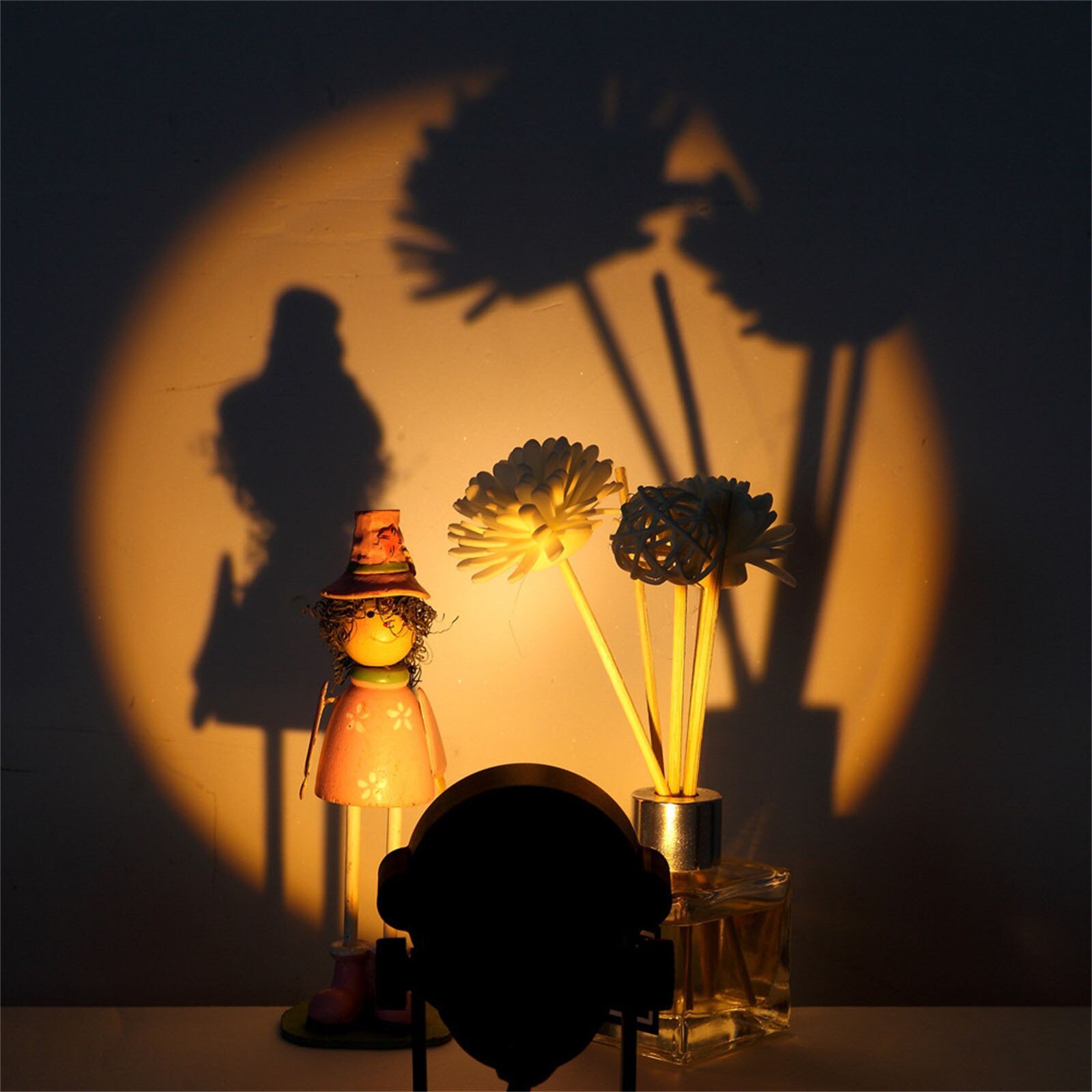 Lampada di proiezione al tramonto luci notturne a LED lampada al tramonto arredamento camera da letto USB arcobaleno proiettore atmosfera per la decorazione della barra di casa luce: 1