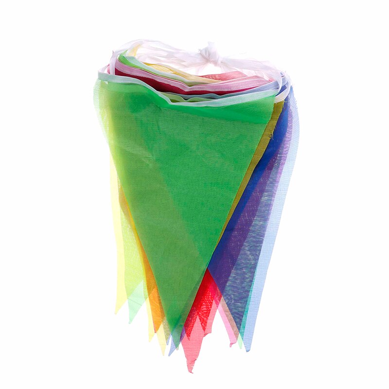1 sæt 10m farverige bunting banner fest hænge trekanter snor flag festival indretning: Default Title