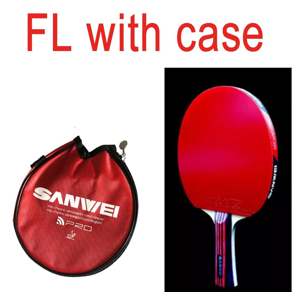 SANWEI fibre de carbone ITTF approuvé raquette de Tennis de Table/raquette de ping-pong de: FL with Y case