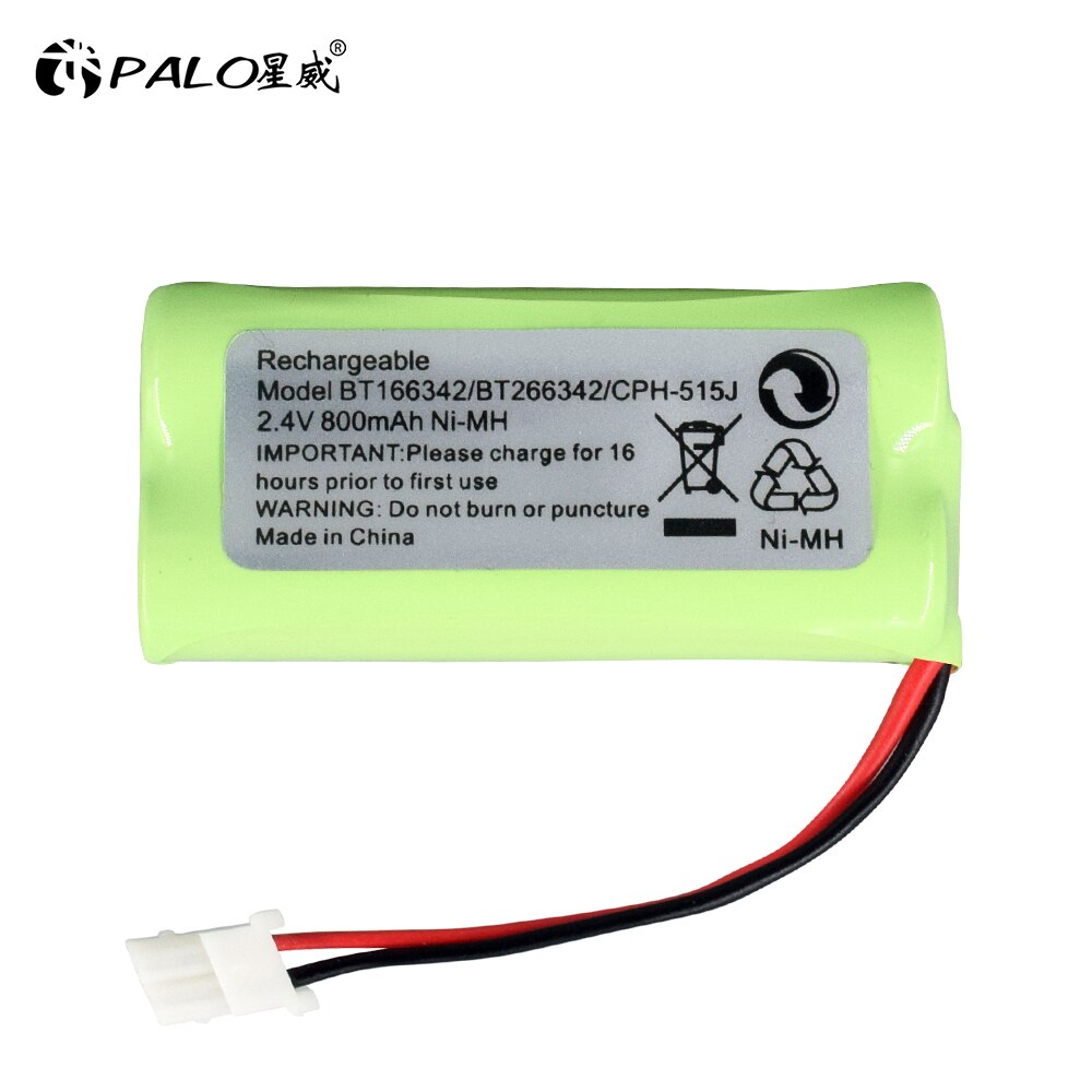 PALO Battery 2.4V 800mAh Ni-MH Rechargeable Battery Pack BT183342 BT283342 For Cordless Phone BT-166342 515J