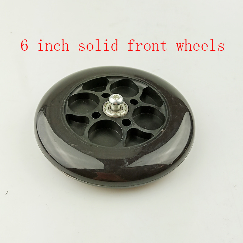 Size 6 inch 140mm Pu solid front or rear wheel with Drum brake kit for small electric scooters Mini folding scooter: front wheel
