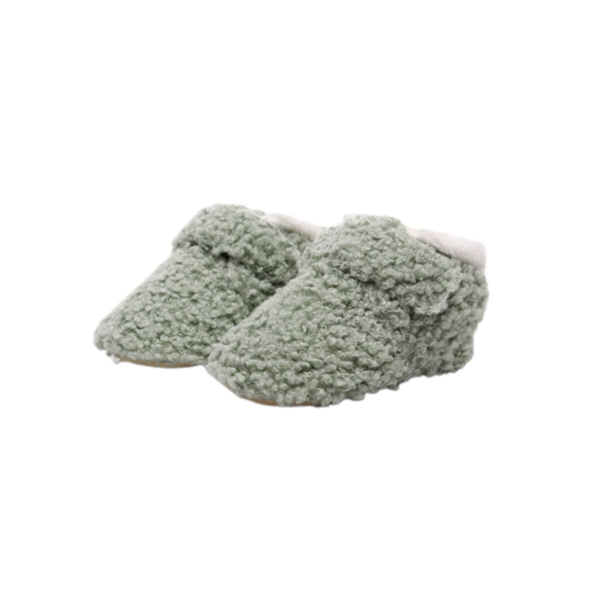 Lille baby fleece hjemmesko bløde vinter varme støvletter tremmeseng simple bekvemmelighed sko spædbarn anti-skrid prewalker: Grøn / 13-18 måneder