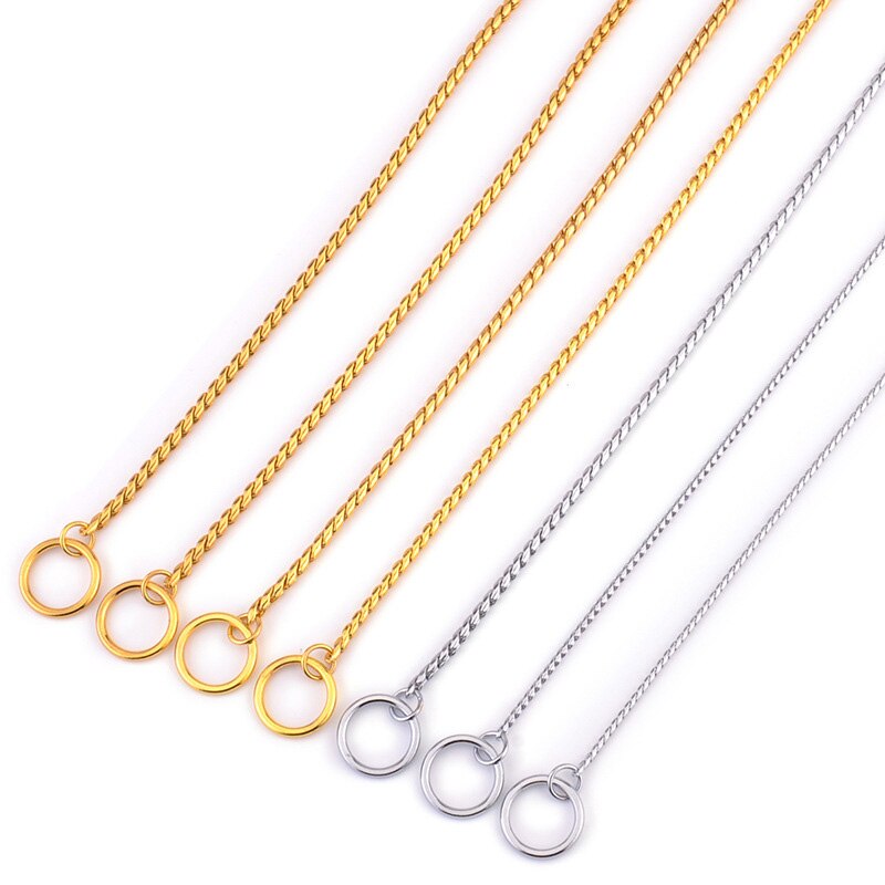 4 Size Gold Snake Chain Dog Collar Chihuahua Yorkie Pet Dog Training Collar For Small Medium Large Dogs