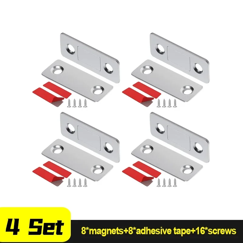 Strong Magnetic Cabinet Catches with Screws Ultra-Thin Door Magnets Stops Invisible Adhesive Drawer Closer Latches for Furniture: Orange