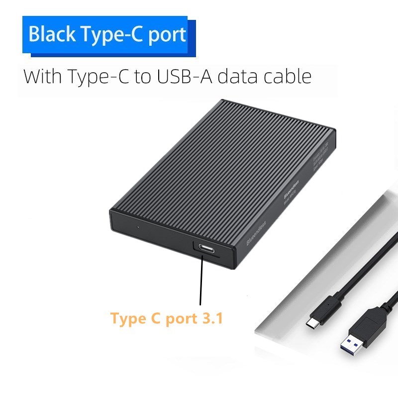 Aluminium hdd fodral 2.5 sata till usb 3.0 hårddisk fodral för ssd disk verktygsfritt typ  c 3.1 fodral extern hdd hölje: Mr23fc- a