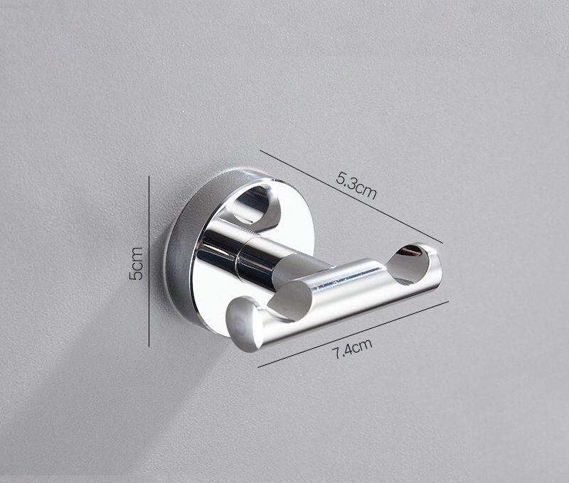Chrome Polished Stainless Steel Single Robe Hook Wall Mounted Towel Hook Clothes Hook Bathroom Hardware: E style