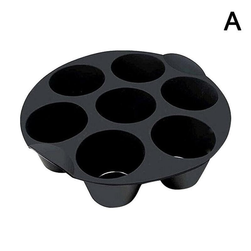 7 Zelfs Siliconen Muffin Cake Cups Bakken Zwart Muffin Fit Air 3.5-5.8 Airfryer Accessoires Friteuse L Pan Hoge mallen Cupcake Qu U5P3: 18cm