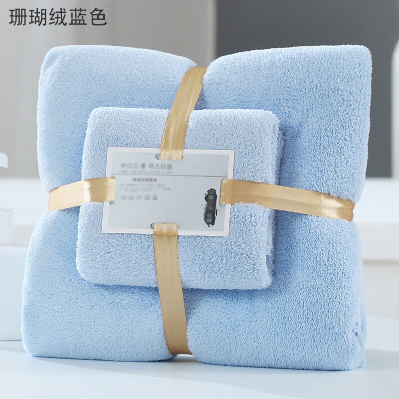 1 einstellen Luxus Super Weiche Handtuch einstellen Hohe saugfähig Schlecht Handtuch + Gesicht Handtücher Solide Farbe Schlecht Handtücher für Erwachsene korallen Vlies: Blau
