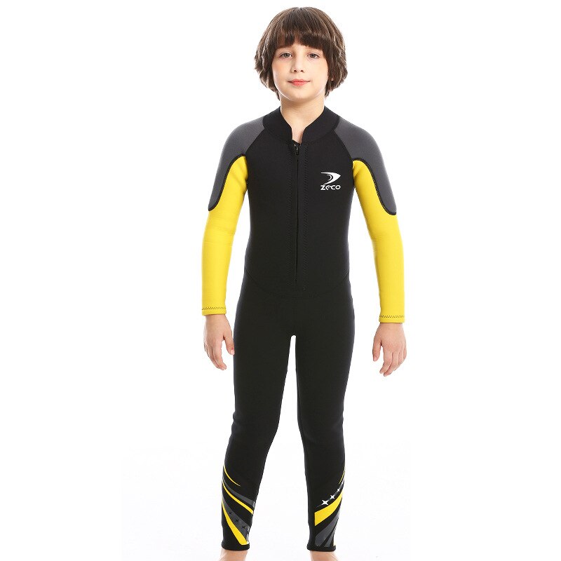 ZCCO-traje de buceo de neopreno para niños, traje de baño grueso térmico a prueba de sol, de una pieza, 2,5 MM