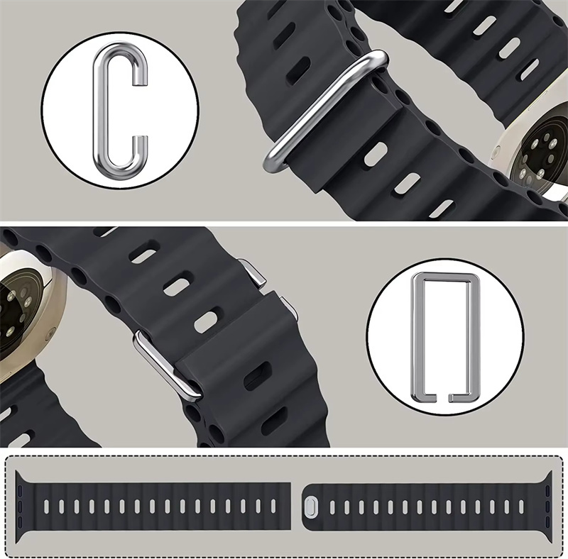 Siliconen bandjes Voor Apple horlogeband Ultra 2 49mm 46mm 44mm 45mm 40mm 41mm 42mm Oceaan armband iWatch serie 10 9 8 7 6 5 4 3 se