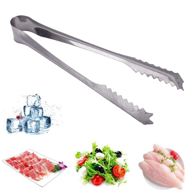 Stainless Steel Kitchen Tongs Utensils Sugar Ice Cube Tongs BBQ Salad Buffet Food Tongs Barbecue Clip Clamp Kitchen Bar Tools