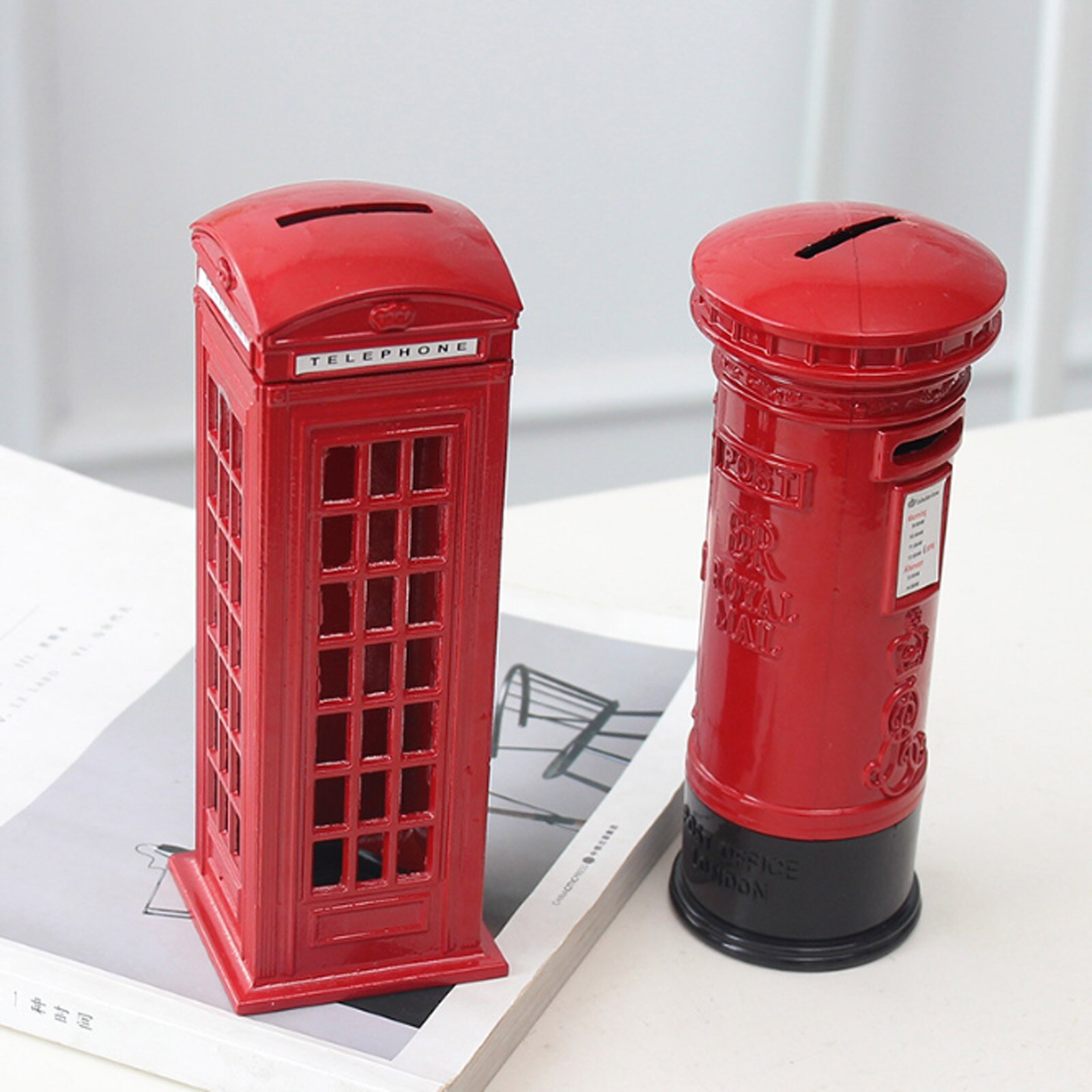 Legering engelsk london telefonboks bank møntbank sparekasse sparegris rød telefonboks