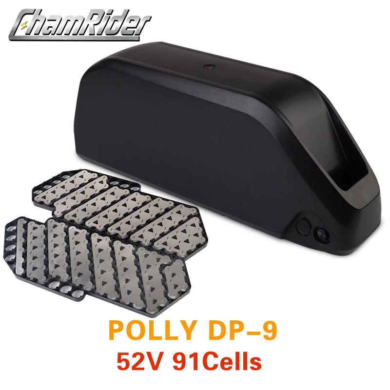 Batterijbehuizing voor Polly DP-9 Down Tube Downtube 13S 7P 10S 9P 14S 6P Max. belasting 91 18650 cellen, 36V, 48V, 52V: Army Green