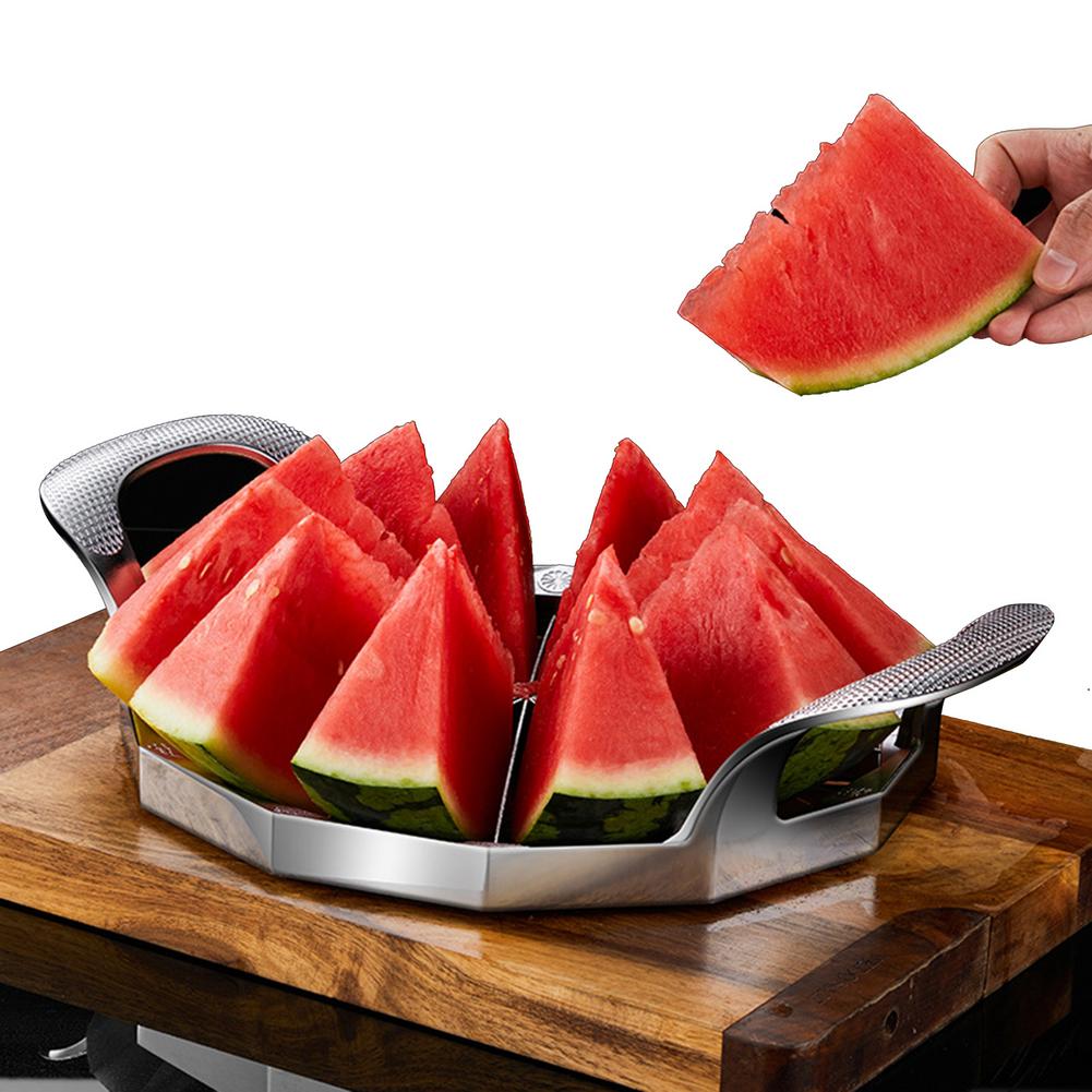 Trancheuse à pastèque avec poignée, coupe-fruits complet en acier inoxydable, ustensiles de cuisine, Gadget pour pastèque Cantaloup et Melon
