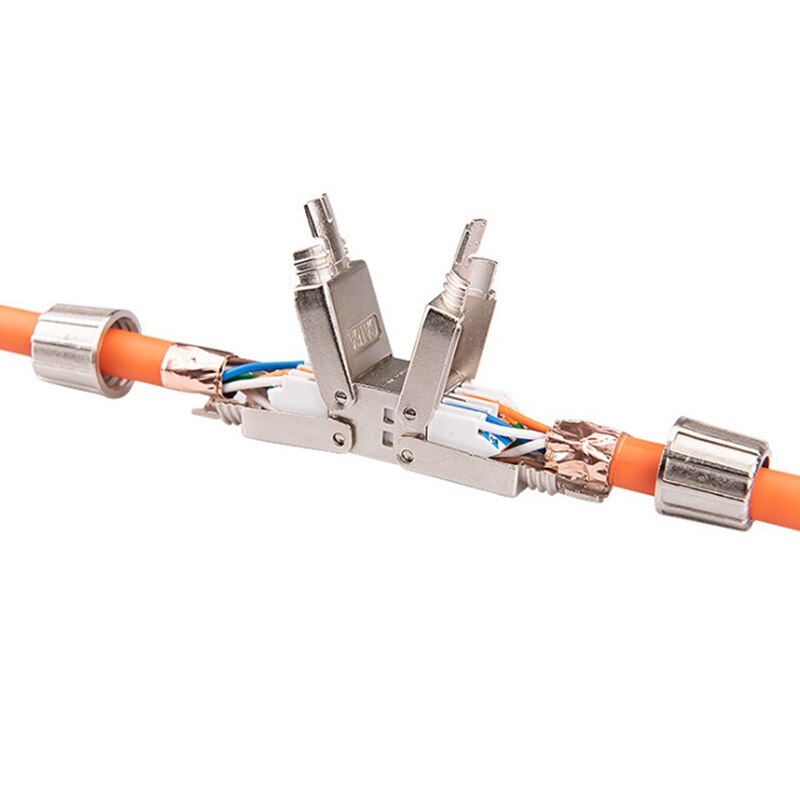 Boîte de connexion Cat7 RJ45 Lan, adaptateur de connexion d'extension de câble entièrement blindé sans outil