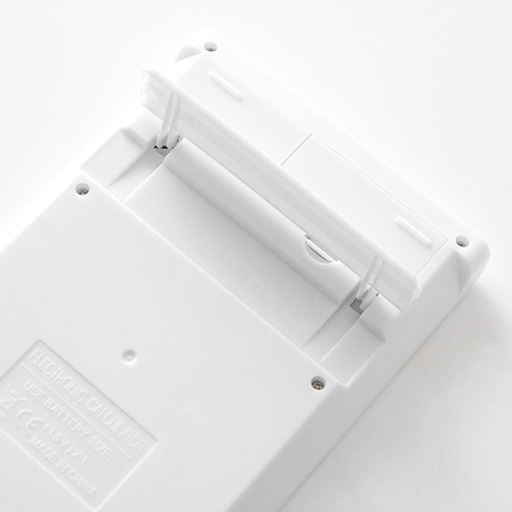 White Crystal Portable Small Solar Calculator School Teacher Student Office Learning Aid