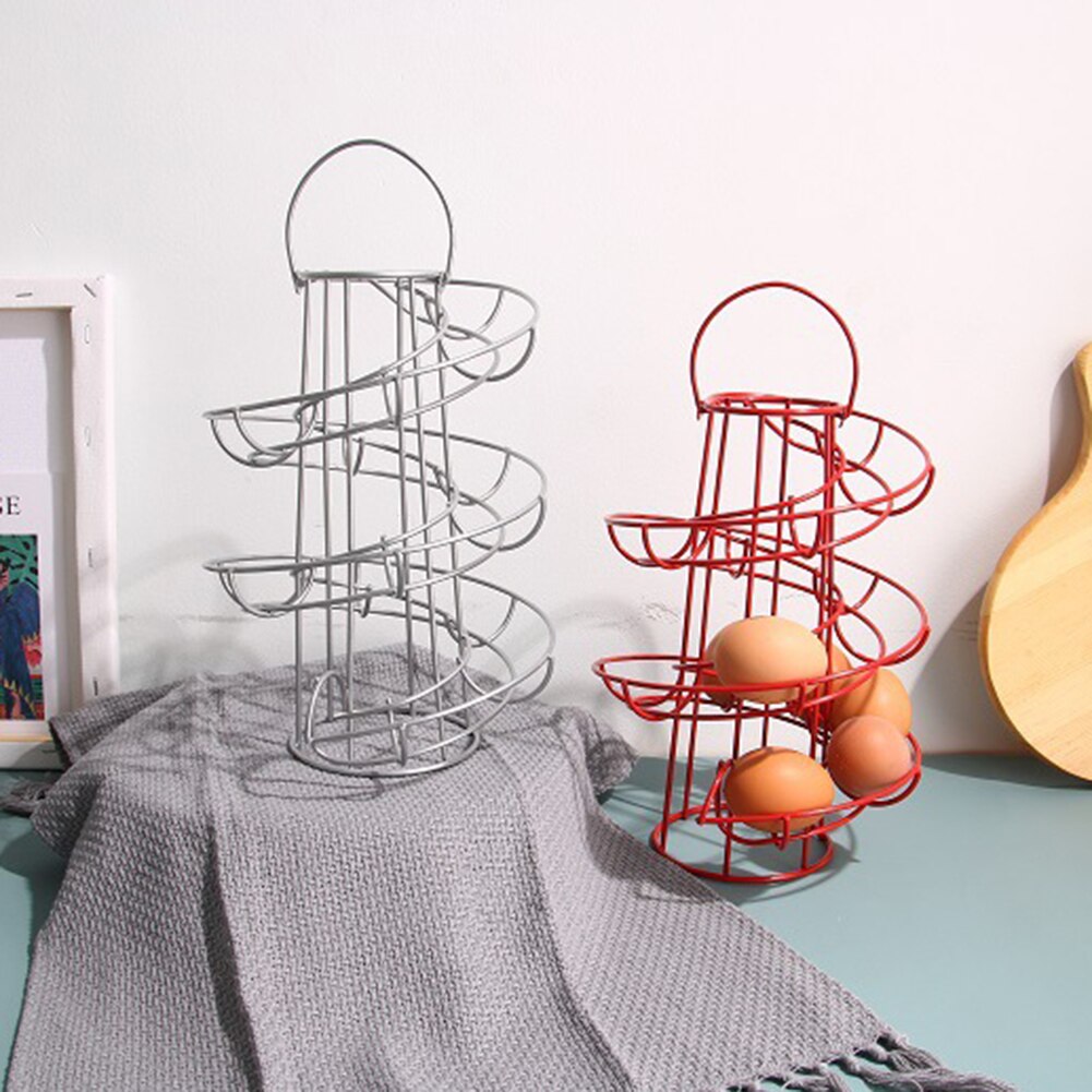 Jern kunst vise restaurant kurv egg holder lagringsstativ deluxe spiralformet dispenser stativ kurv lagringsplass plass opp  til 24