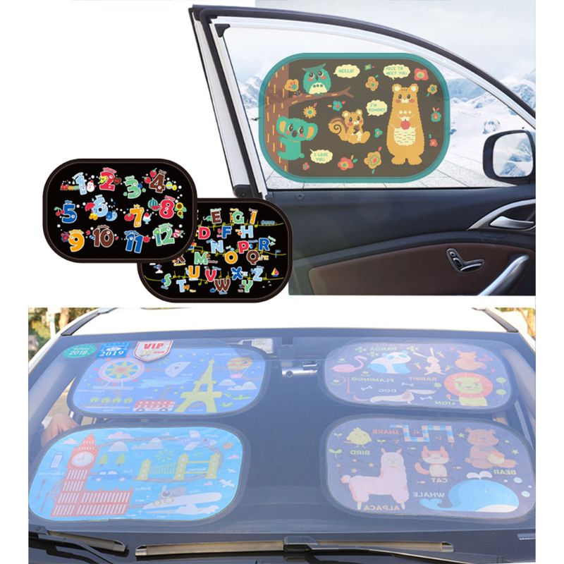 Universel bil solskærm tegneserie børn vindue elektrostatisk adsorption solskærmsdæksgardin
