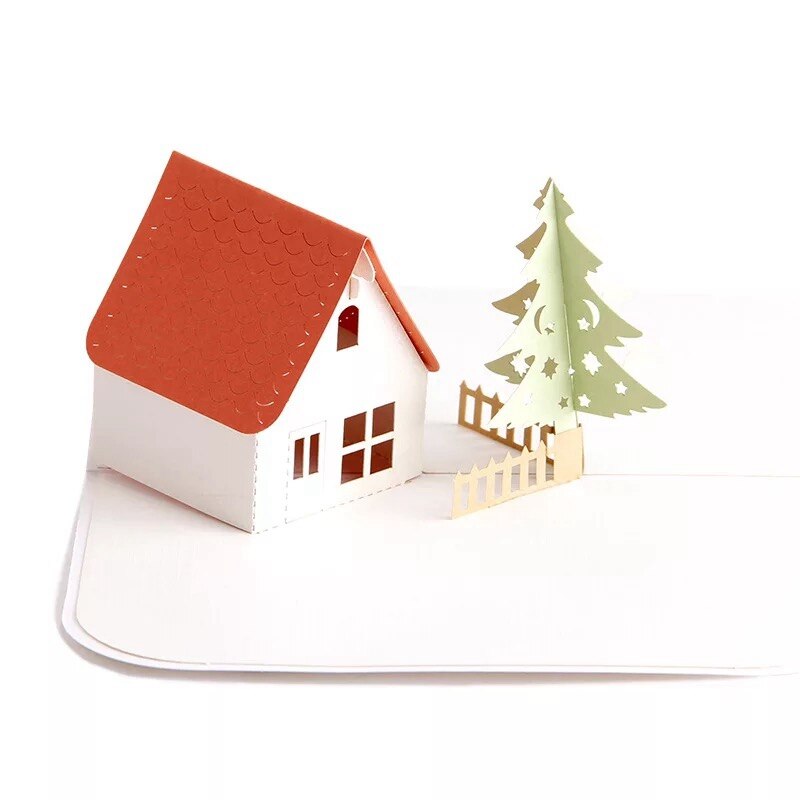 Three-dimensional Greeting Card 3d Three-dimensional House And Tree Blessing Card Graduation Season Birthday Cards