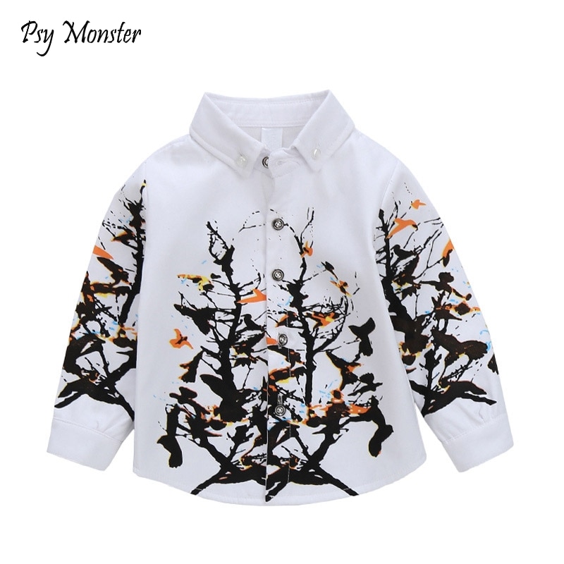 Wedding Dress Flower Kids Boy Blouse & Shirts long sleeve Spring Autumn Children Clothing Baby Boys Party Blouses shirts S24