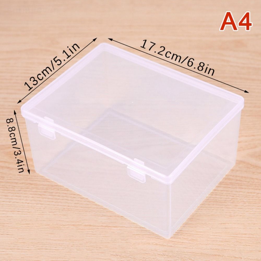 Multi-purpose Storage Box Rectangular Shape Plastic Storage Case with Lid Clear Small Thing Container Storing Jewelry Headband: Brown