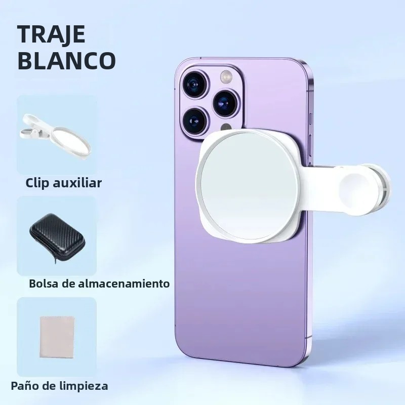 Kit de clips de réflexion pour miroir d'appareil photo pour Smartphone, Clip de miroir pour appareil photo de téléphone Portable avec sac de rangement, miroir arrière pour Selfie