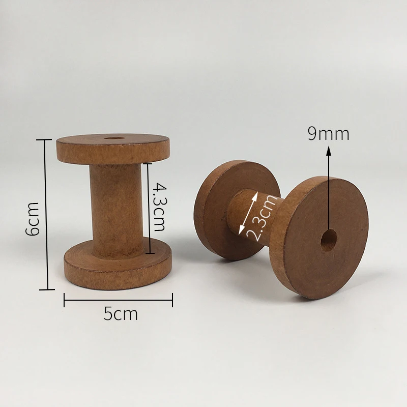 Vintage Wooden Spools DIY Reels Organizer for Sewing Ribbons Twine Wood Crafts Tools Thread Wire Spool Needlework Supplies: Orange
