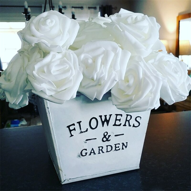 30Pcs 8 Cm Grote Foam Rose Kunstmatige Bloemhoofdjes Voor Bruiloft Decoratie Diy Kransen Boeket Handgemaakte Ambachten Accessoires