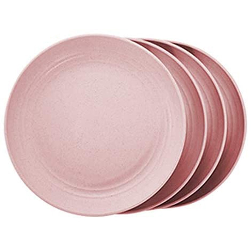 Lightweight Unbreakable Wheat Straw Plates: Pink
