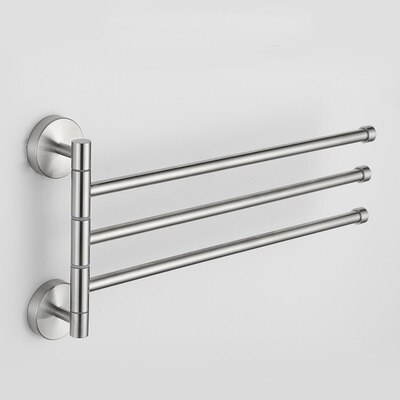 Swivel Handdoek Bar Beweegbare Dubbele Handdoek Rails Chrome Gepolijst Matt Rubber Zwart Badkamer Accessoires: Brush Nickel 3