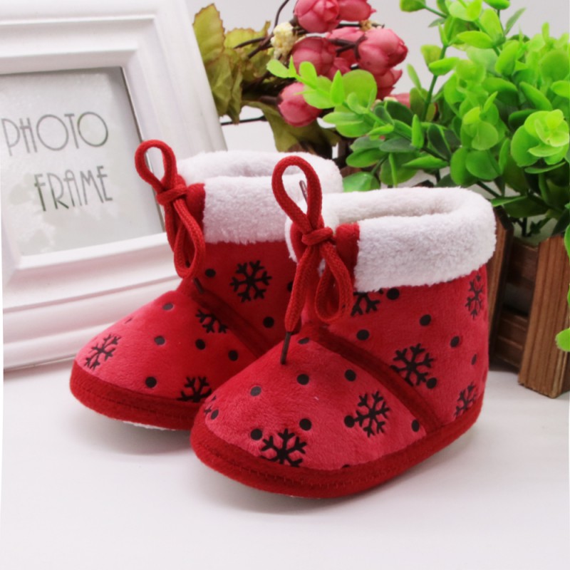 Baby Shoes Toddler Boots Infant Boys Girls Winter Autumn Thick Warm Snow Boots Newborn Soft Sole Crib Shoes S2: Red / 13-18 Months