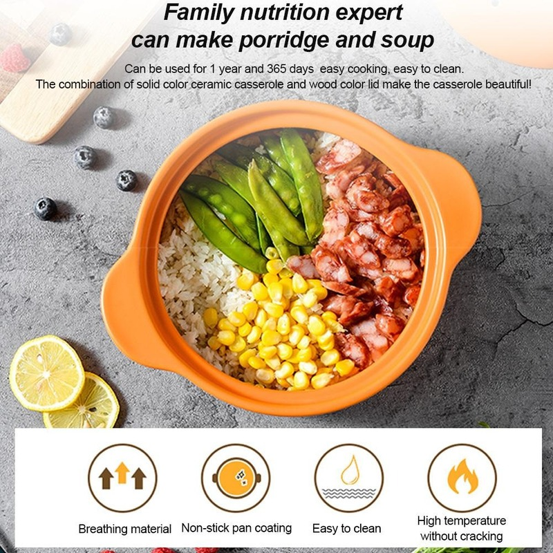 Casserole Stew Pot Ceramic Cooking Pot With Lid Soup Pot Large Capacity High Temperature Resistant Casserole Thermal Cooker