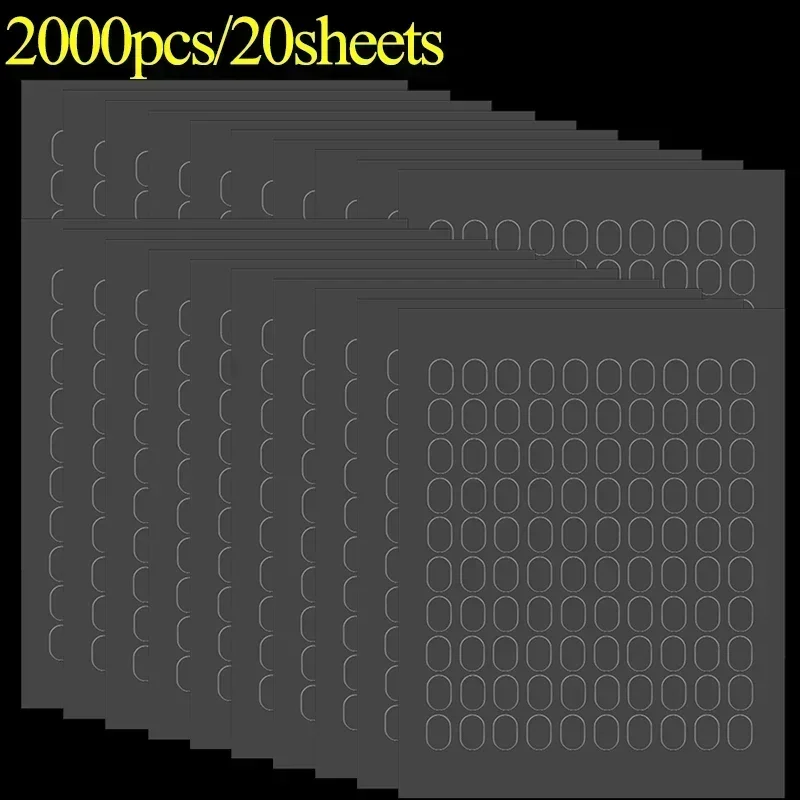 100/2000x doppelseitiges Klebeband, Punkte, Poster, klarer Kleber, ovales Klebeband, keine Spuren, Puppenfuß, fester Aufkleber, wasserdicht, für DIY-Handwerk: Rot