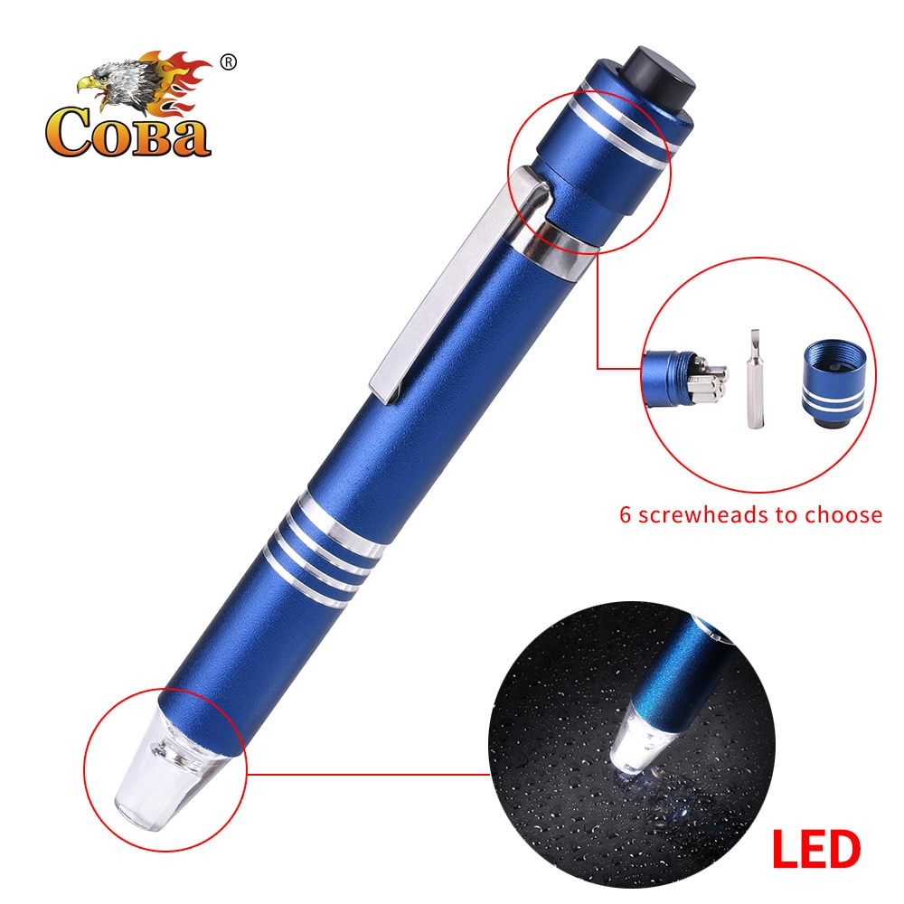 Coba led werklamp schroevendraaier multifunctioneel product draagbare lamp voor het repareren van knop batterij waterdichte lampen