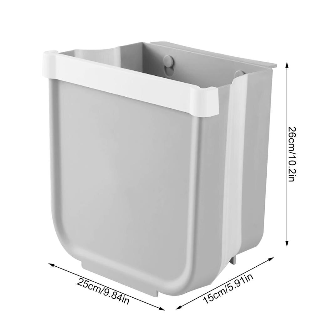 Cubo de basura plegable cubo basura colgar gratis perforar cubo de basura para cocina armario puerta cajón dormitorio residuos caja de almacenamiento