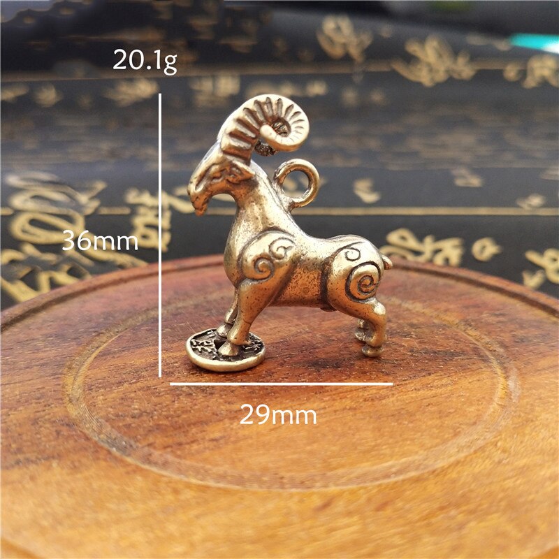 Antik bronze velkommen afskærmet løve konge statue hjem feng shui dekorationer heldig kobber ugle miniature figurer bordpynt: Får