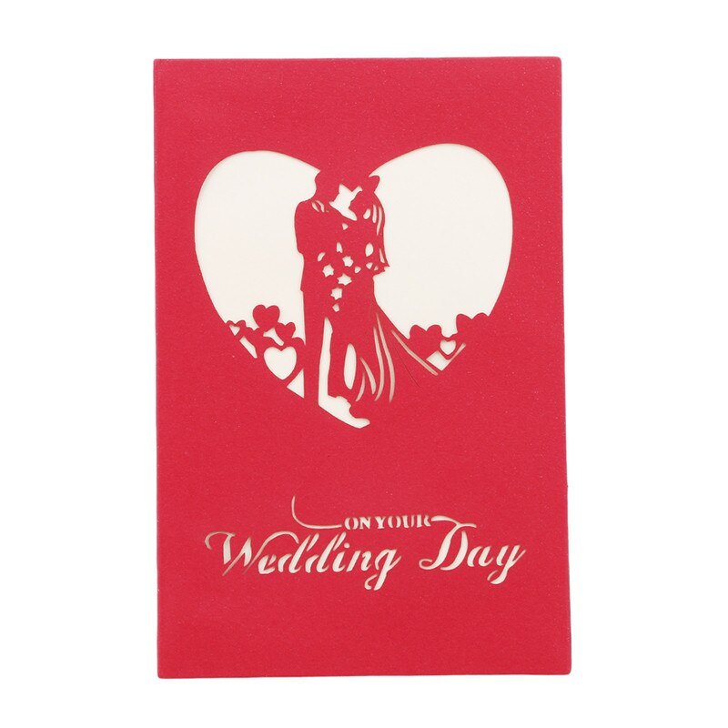 Wedding Greeting Card 3D Popular Up Cards Paper Craft Greeting Cards Invitations Valentine Lover Love Romantic Birthday Card