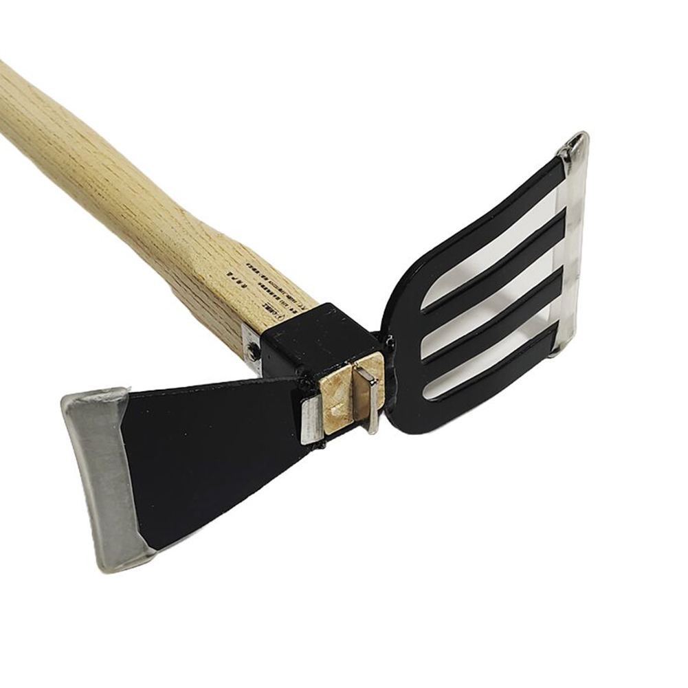 Garden Rake Cultivator with Wooden Handle Dual-purpose Hoe Mini Hoe and Cultivator for Digging Weeding Gardening and Cultivating
