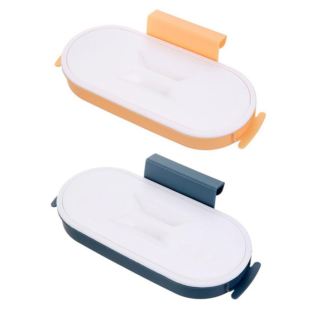 Practical Garbage Bag Bracket Waste Bin Hanger Organizer Hanger Dark Blue Trash Bag Hanging Holder For Kitchen Cupboard Door