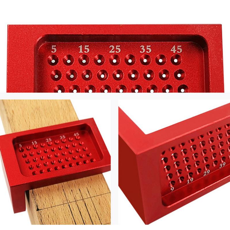 Aluminium Alloy T-Ruler Woodworking Metal Scriber Ruler Cross holes Joiner T Square Marking Gauge For Carpenters T50