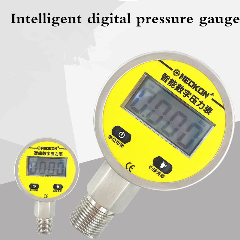 Manómetro digital inteligente de acero inoxidable, dispositivo electrónico de alta precisión para presión de agua, aceite y gas, 0.6Mpa-25Mpa