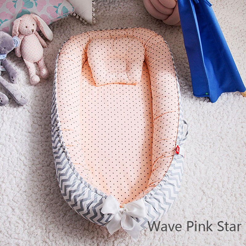 Babyinner babybedjes babybedje in bed draagbare opvouwbare wieg voor pasgeborenen bionisch bed multifunctionele babywieg kamerdecoratie: Roze ster