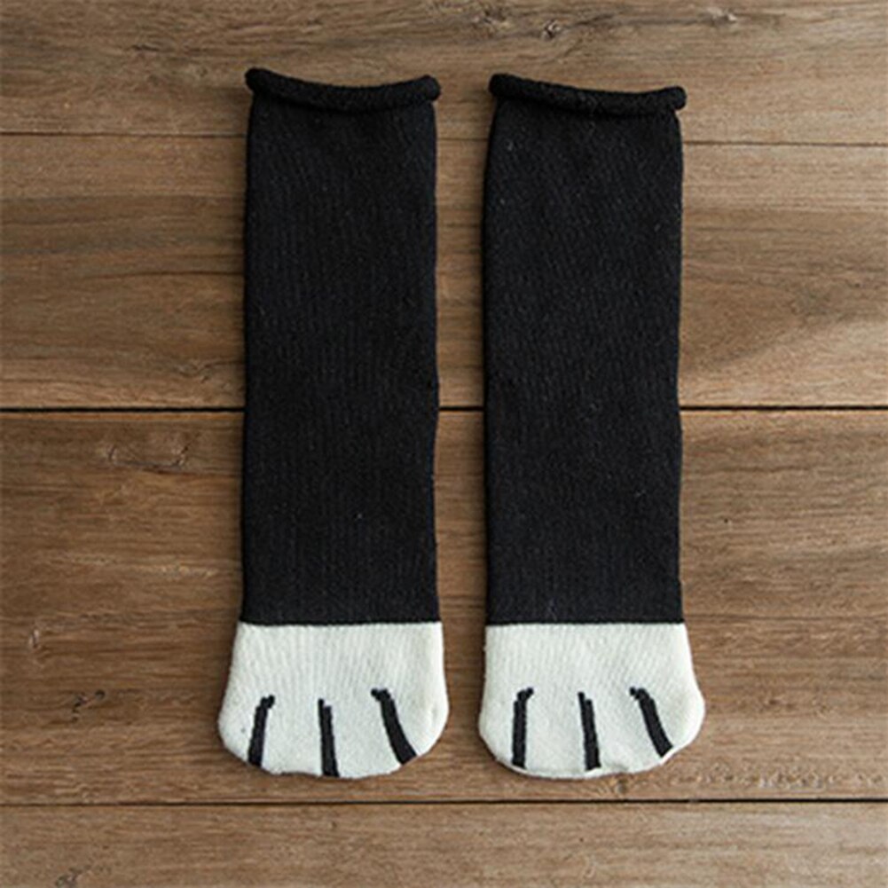 Chaussettes en patte de chat chaudes d'hiver pour femmes, molleton de corail épais pour filles, chaussettes de sommeil floues, maison, chaussettes en griffe Kawaii, noël: A6