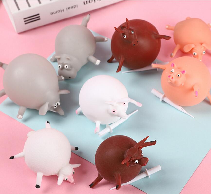 Babyspeelgoed grappige tpr blazende dieren knijp anti-stress zachte rubberen opblaasbare spellen bal speelgoed voor kinderen leuk voor kinderen