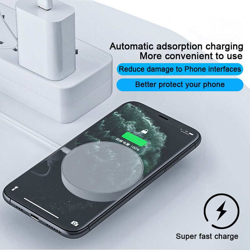 Qi trådløs lading for iphone 12 magsafe lader 15w hurtiglading for magsafe iphone 12 pro max 11 xs xr 8 xiaomi ladere