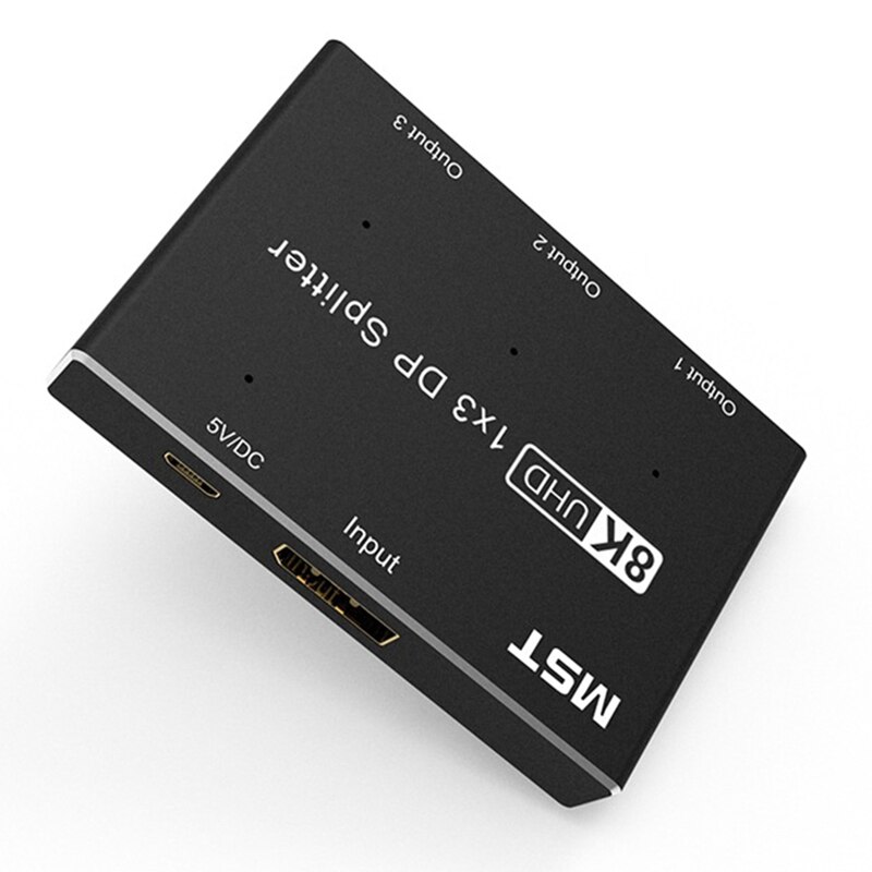 8K One Input Three Output Video Splitter DP 1X3 Splitter 60Hz Audio And Video Splitter Ultra HD KVM For 3DP Monitor