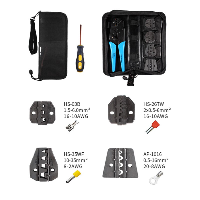 HS-30J mult tool terminals ratchet crimper kit crimping tool jaws electric cable tools jst crimp tool 9" pliers