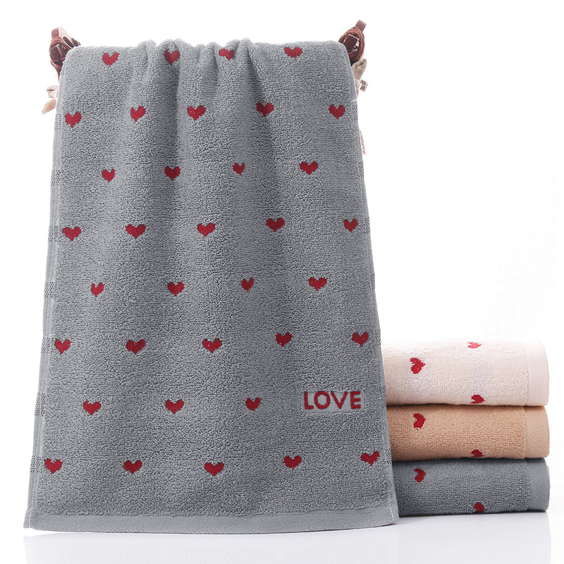 34x75cm Cute Love heart Towel for Adults Absorbent Quick Drying Spa Body Wrap Face Hair Shower lemon Towels Large Beach Cloth